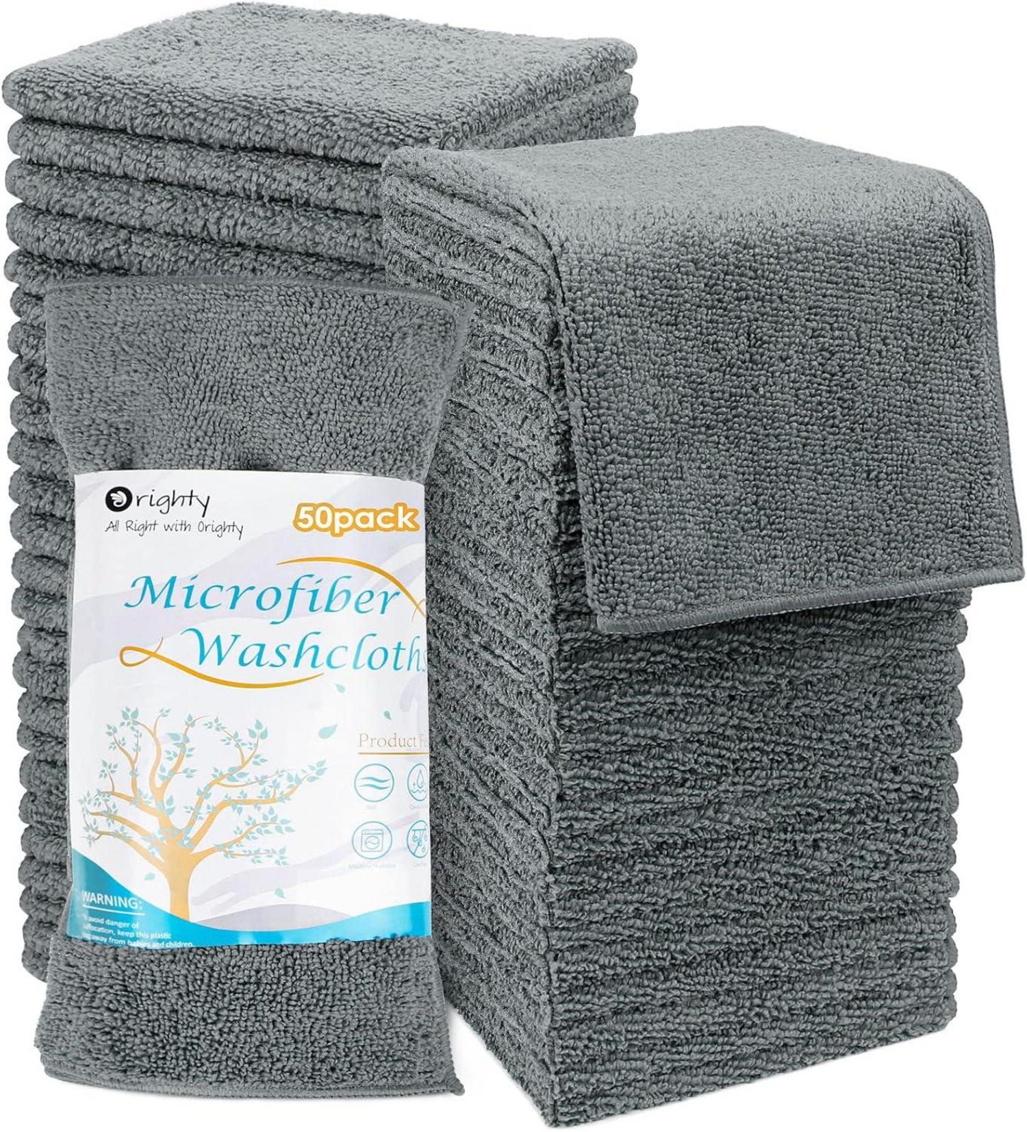 Mikrofaser Waschlappen Set 50 Stück saugfähig weich 30,5 x 30,5 cm