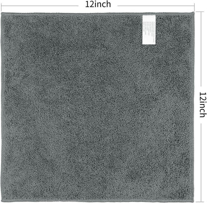 Orighty Mikrofaser Waschlappen Handtuch Set super saugfähig weich Fingerspitzen Handtücher 30,5 x 30,5 cm Grau