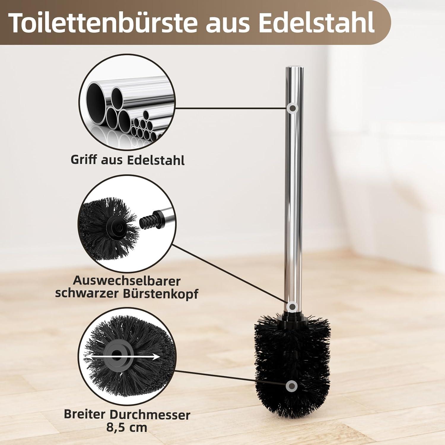 Toilettenpapierhalter stehend Edelstahl WC Bürste Klopapierhalter ohne Bohren