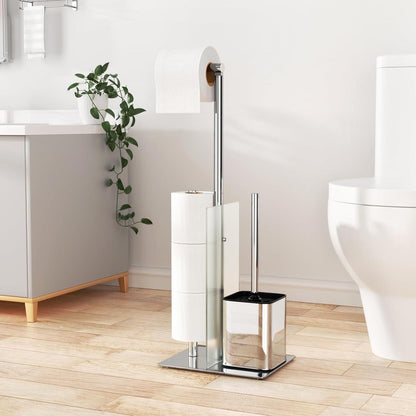 Toilettenpapierhalter stehend Edelstahl WC Bürste Klopapierhalter ohne Bohren