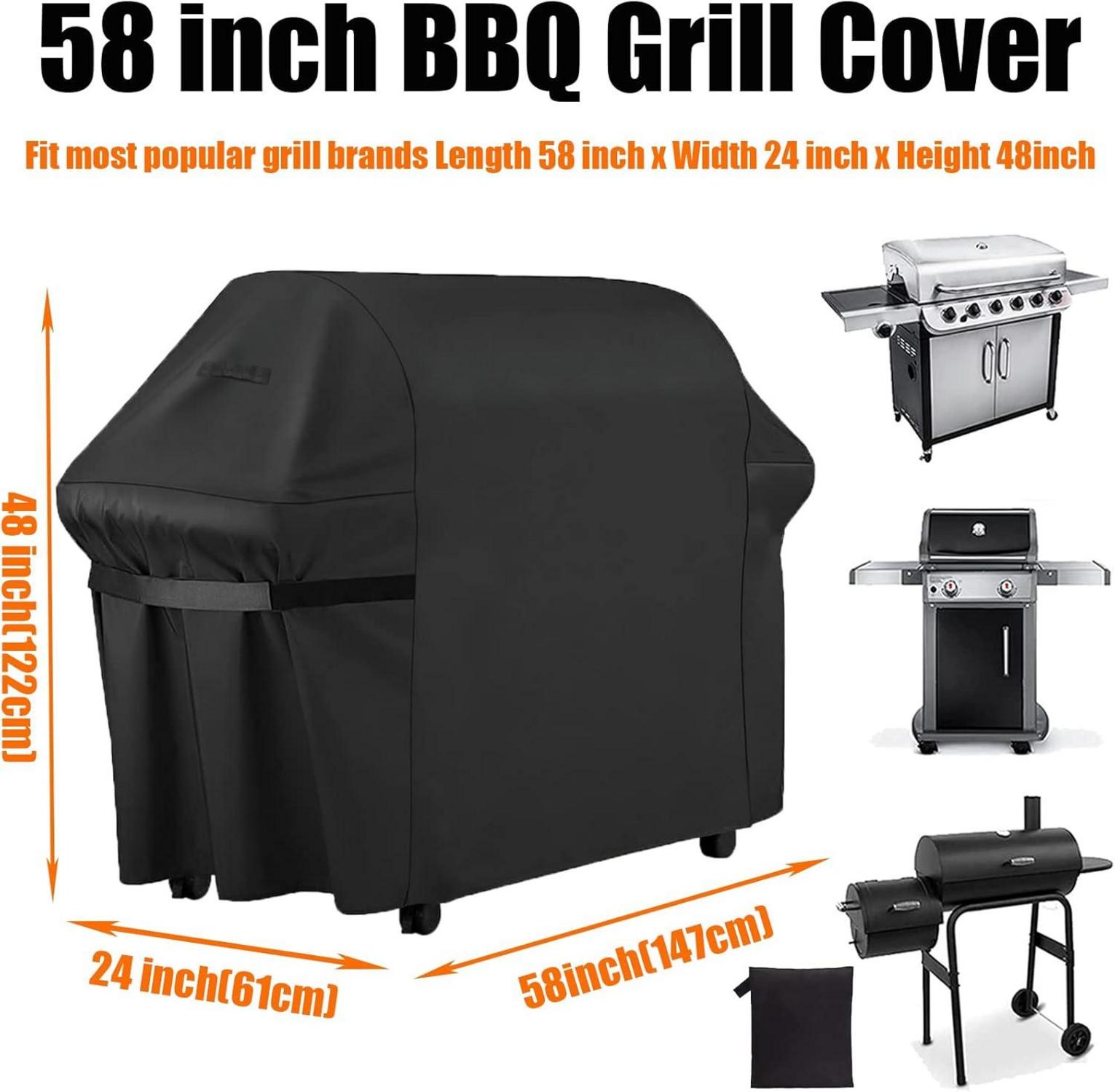 Grillabdeckung 600D Oxford-Stoff Wetterfest Schwarz