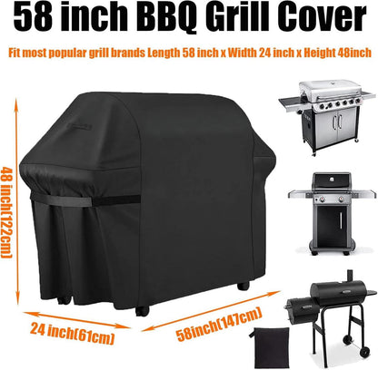 Grillabdeckung 600D Oxford-Stoff Wetterfest Schwarz