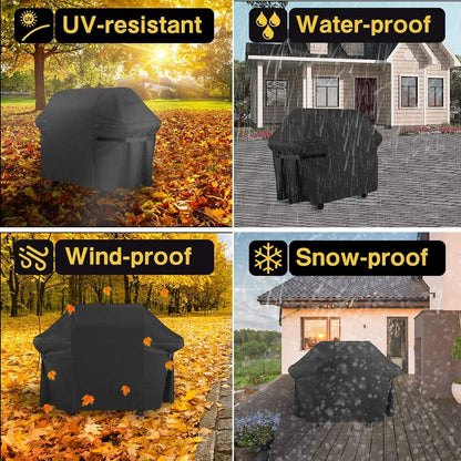 Grillabdeckung Schwarz Wetterfest UV-Beständig 600D Oxford-Stoff 147x61x122cm