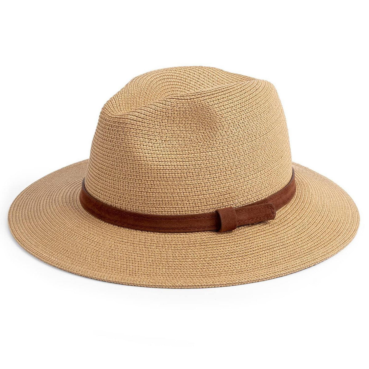 Damen Panama Hut Fedora Sonnenhut Breiter Rand Stroh UPF 50+ Khaki