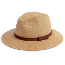 Damen Panama Hut Fedora Sonnenhut Breiter Rand Stroh UPF 50+ Khaki