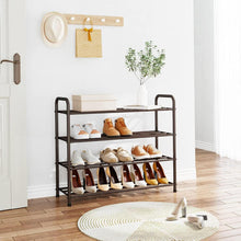 Schuhregal 4 Ebenen Edelstahl Organizer für bis zu 12 Paar