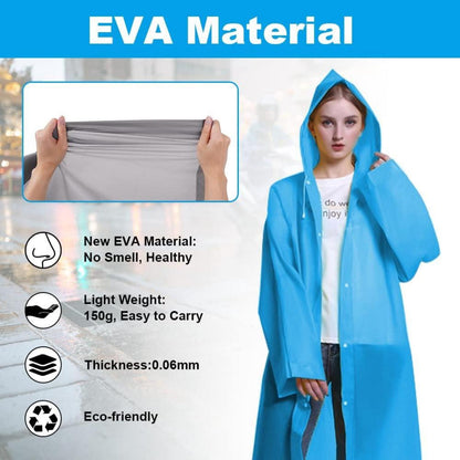 Regenponcho Transparent 2 Stück Wiederverwendbar Atmungsaktiv PEVA7789