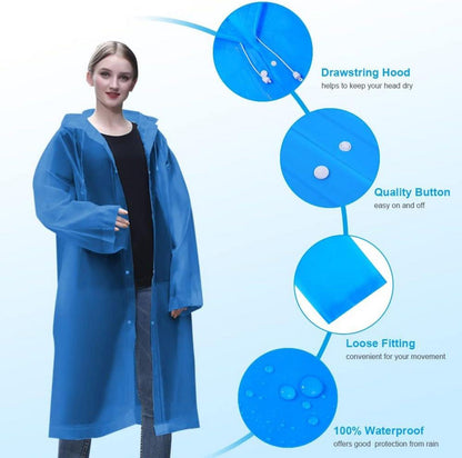Regenponcho Einweg Transparent PEVA 115x70cm 2 Stück Unisex