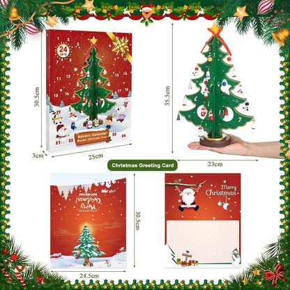 Adventskalender Mini Weihnachtsbaum Holz 3D DIY Dekoration