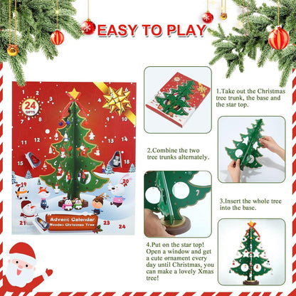 Adventskalender Weihnachtsbaum Holz 24 Anhänger Dekoration DIY