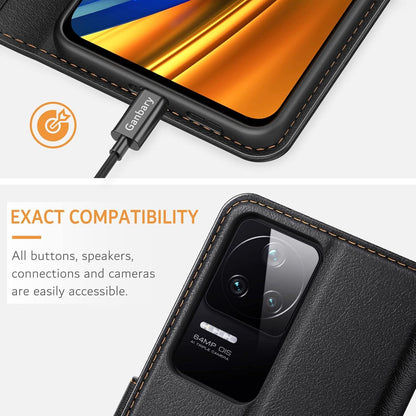 Handyhülle für Xiaomi Poco F4 5G - Premium Leder Schutzhülle