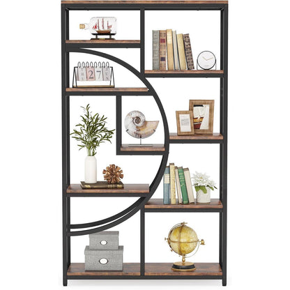 Industrielles Bücherregal 5-stöckig – Freistehendes Etagere Regal Braun
