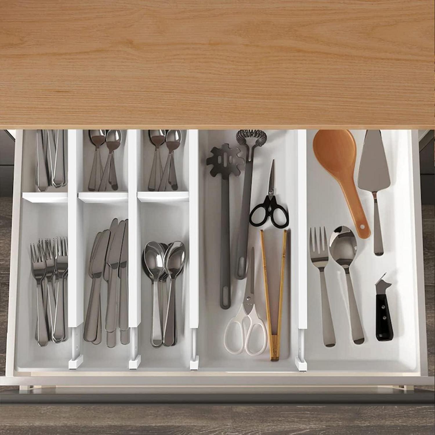 Bambus Schubladen Trennwände verstellbar 6er-Pack Organizer 43.2–55.9 cm
