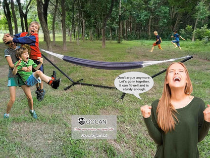 GOCAN Hängematte Outdoor 2 Personen Canvas Baumwolle Dunkelgrau