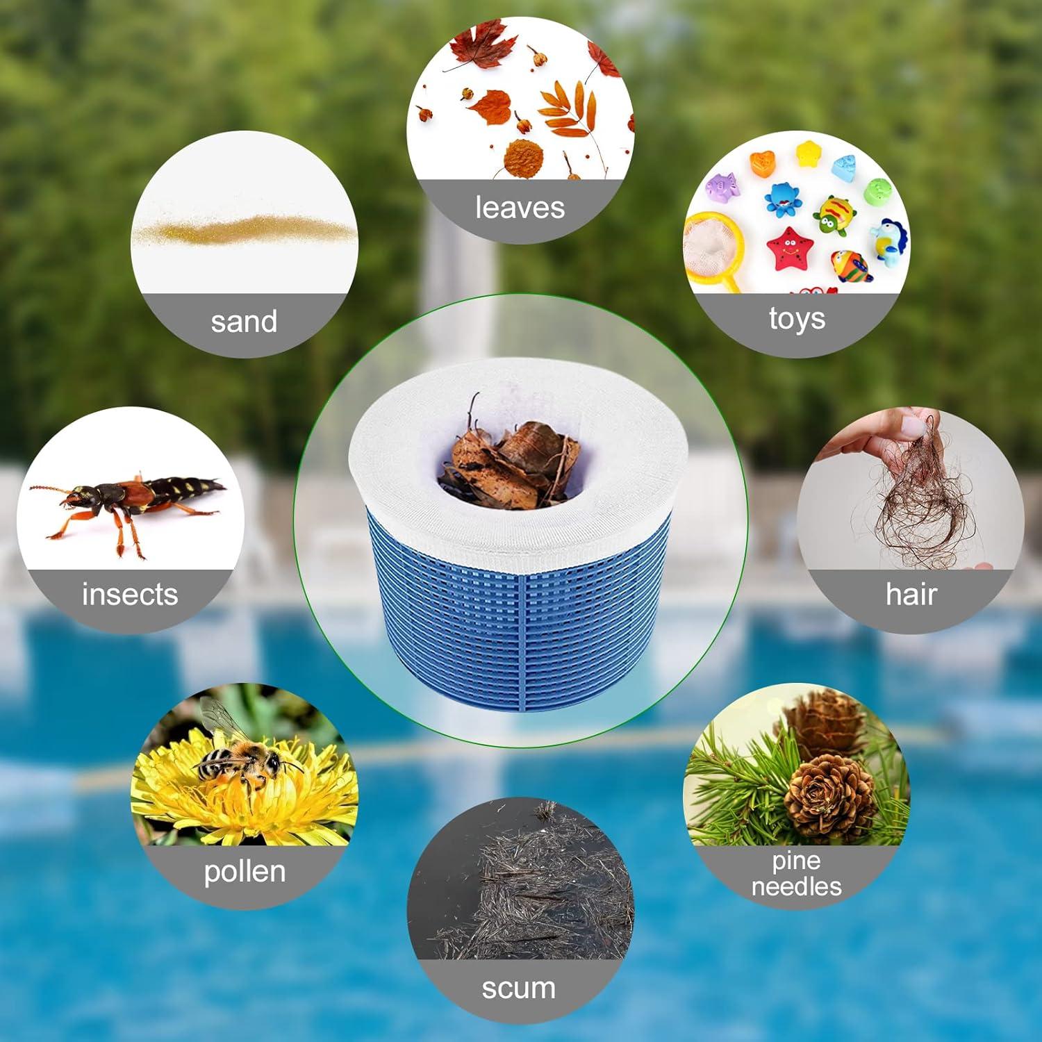 flintronic 22er Pack Pool Skimmer Socken für Skimmerkorb, Wiederverwendbar & hochwertiges Nylonnetz