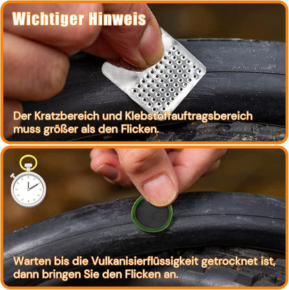 Fahrrad Flickzeug Set Reparatur Reifen Schlauch 16-tlg UV-beständig