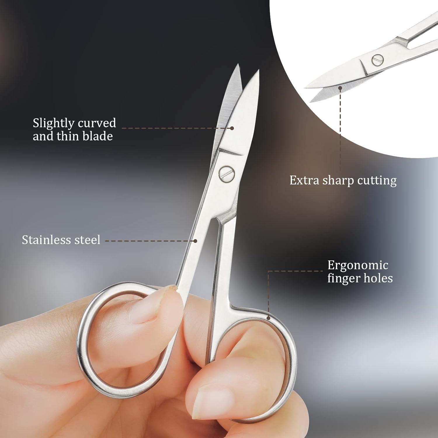 ACWOO Nagelschere scharf Hautschere Profi mit Etui Schwarz