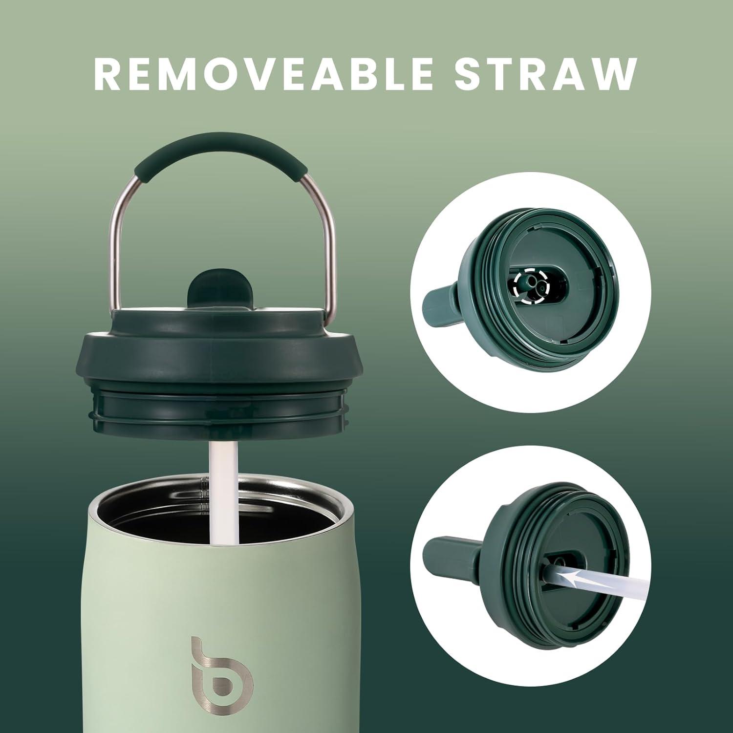 Isolierte Edelstahl Wasserflasche 32oz Strohhalm Griff BPA-frei