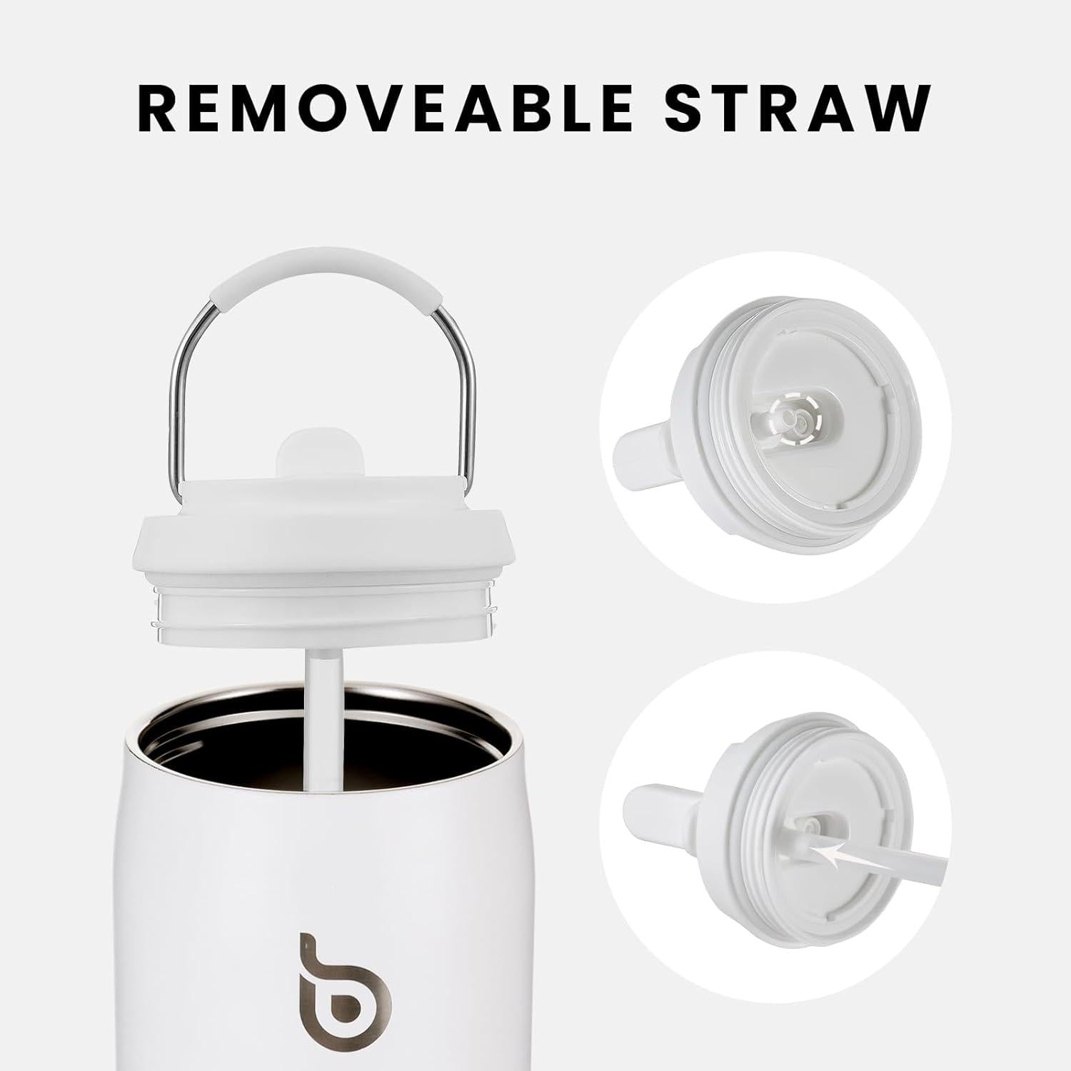Isolierte Wasserflasche Edelstahl 32oz Strohhalm Griff auslaufsicher BPA-frei