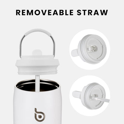 Isolierte Wasserflasche Edelstahl 32oz Strohhalm Griff auslaufsicher BPA-frei
