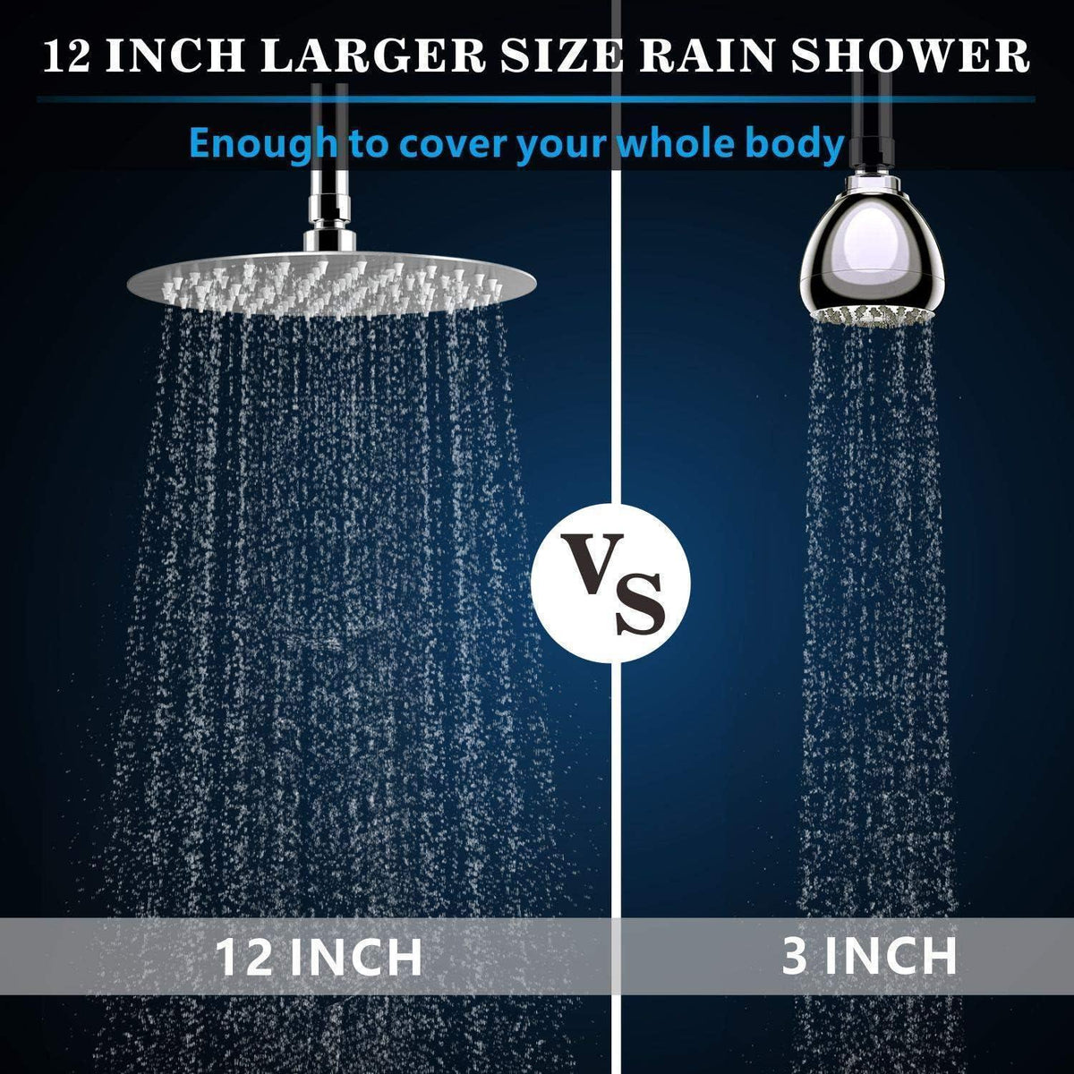 30cm Regenbrause Chrom Edelstahl Duschkopf Wand/Decke