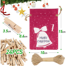 Adventskalender Leinen Säckchen 24 Stück Weihnachtskalender