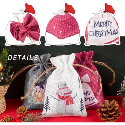 Adventskalender Leinen Säckchen 24 Stück Weihnachtskalender