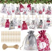 Adventskalender zum Befüllen Stoff - Weihnachtskalender 24 Stück