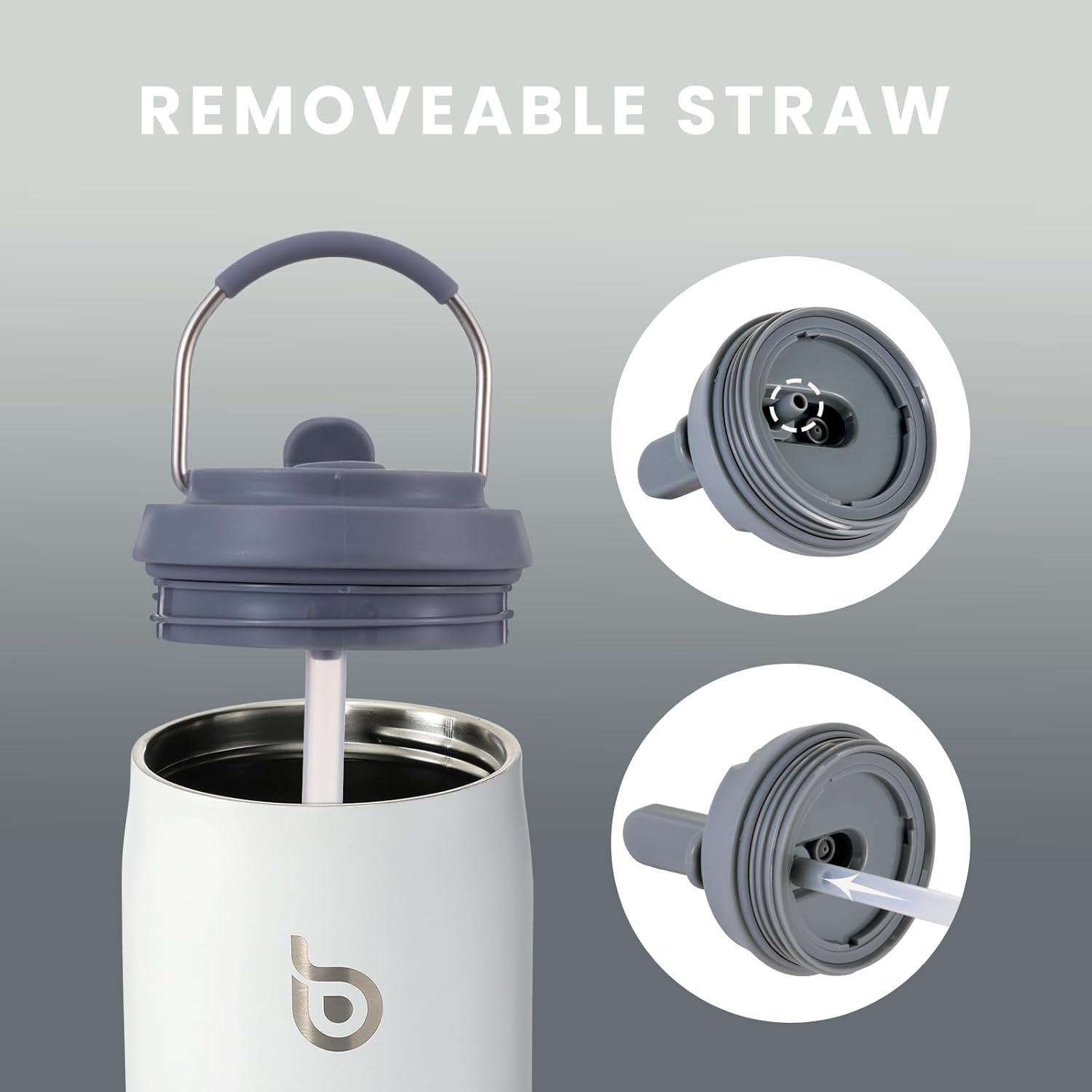 Isolierte Edelstahl Wasserflasche 32oz mit Strohhalm Griff auslaufsicher