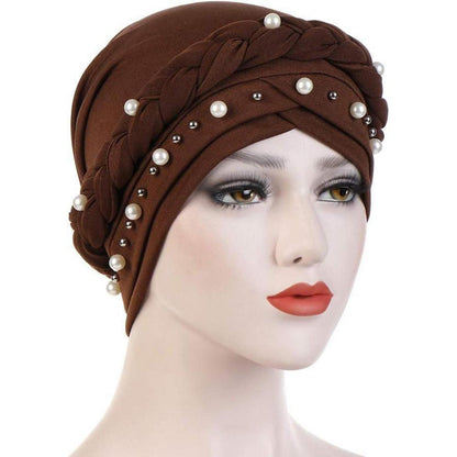 Turban Damen Kopftuch mit Perle – Chemo & Haarausfall Hut