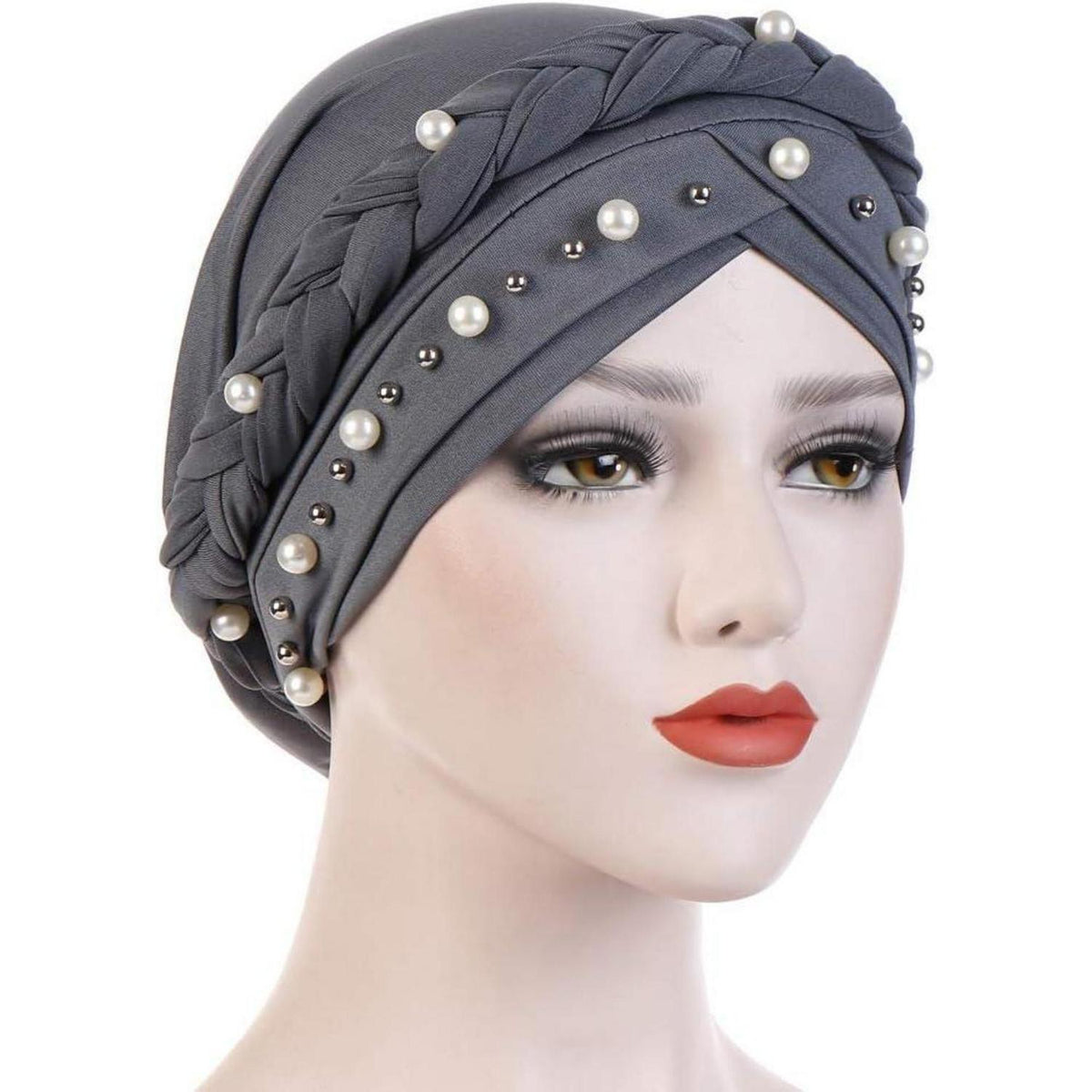 Turban Damen Kopftuch mit Perle – Chemo & Haarausfall Hut