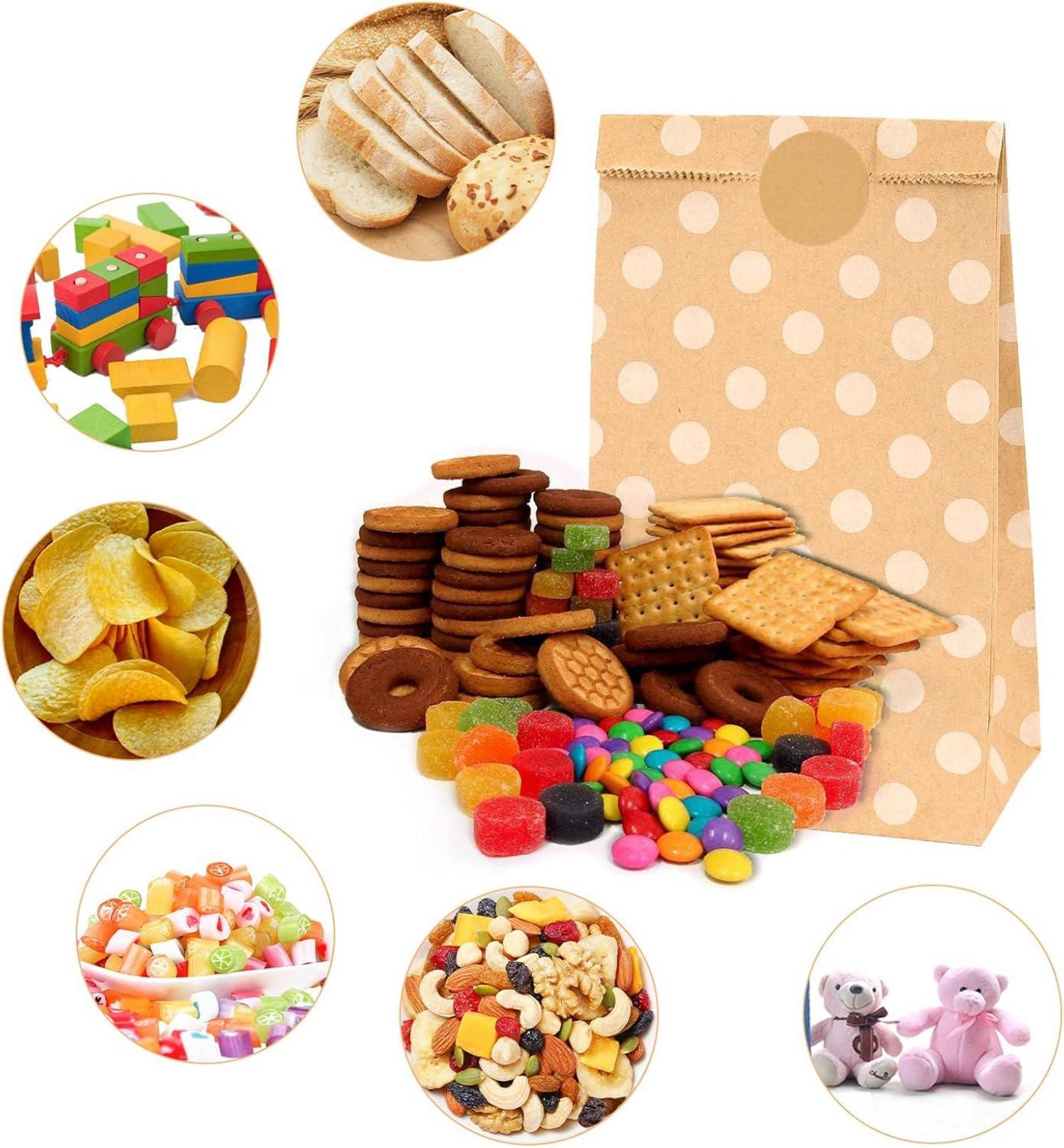 Kraftpapiertüten Braun 20 Stück Geschenktüten mit Aufkleber Weihnachtsgeschenke