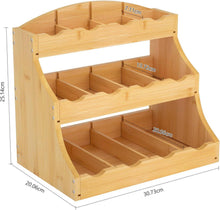 Bambus Teebox Teebeutelorganizer Holz 12 Fächer groß 30,7 x