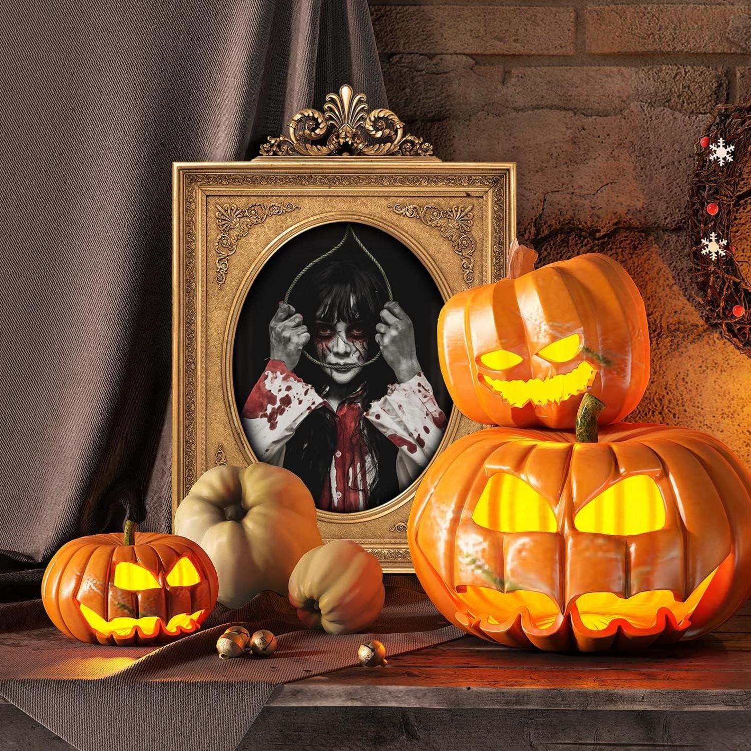 Halloween Gothic Deko Gruselige Horror Bilderrahmen 15 Stück mit Selbstklebenden Punkten