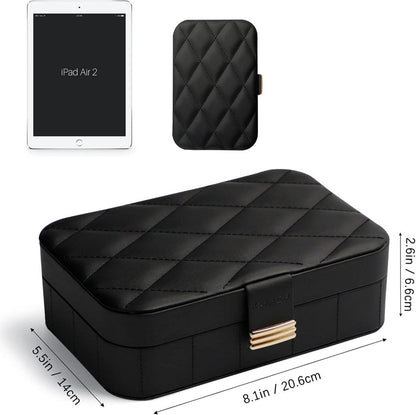 KAMIER Reise Schmuckkästchen für Damen Schwarz