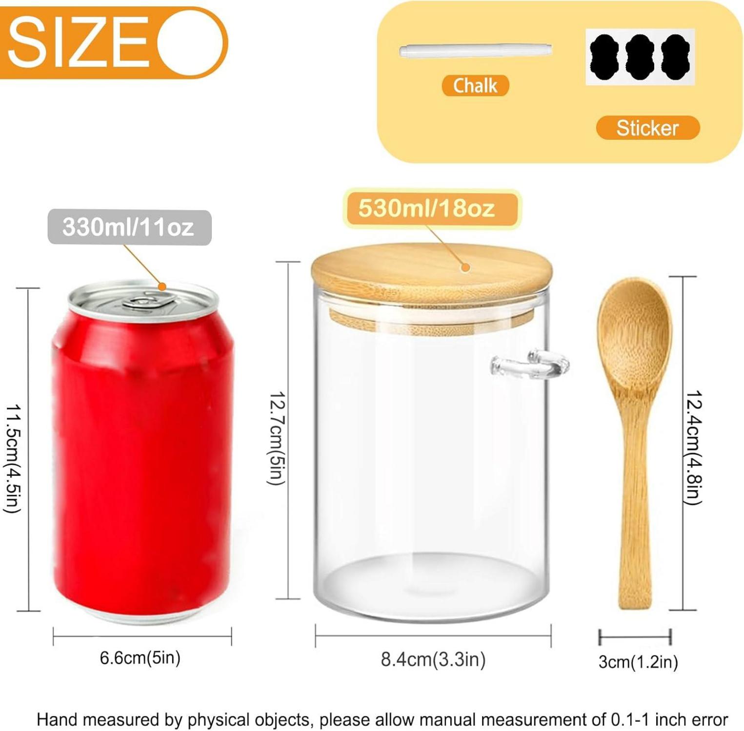Glasbehälter Vorratsdosen Luftdicht Deckel Löffel 930ml 4er Set