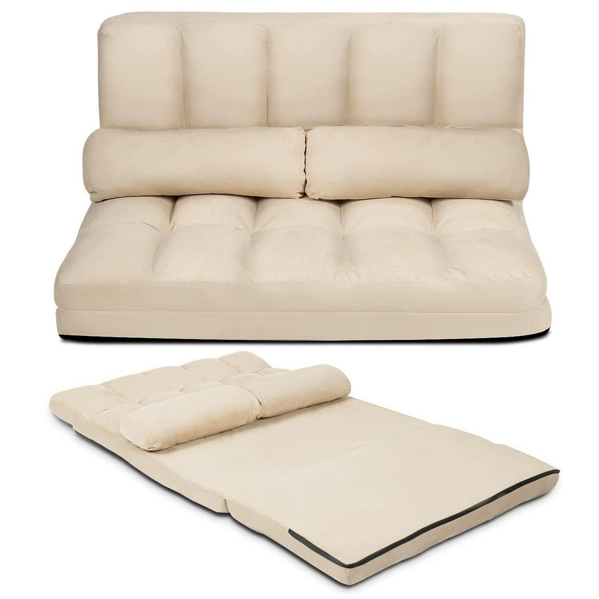 2-Sitzer Bodensofa mit Schlaffunktion & 6-stufiger Verstellung
