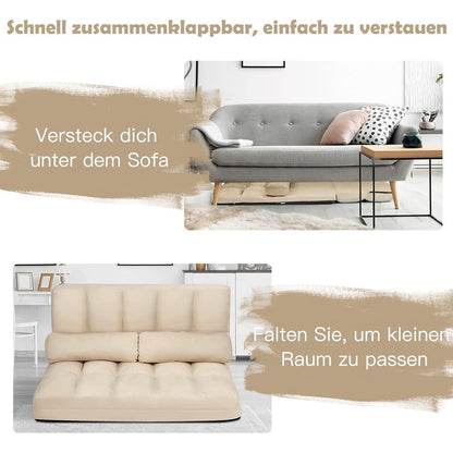 2-Sitzer Bodensofa mit Schlaffunktion & 6-stufiger Verstellung