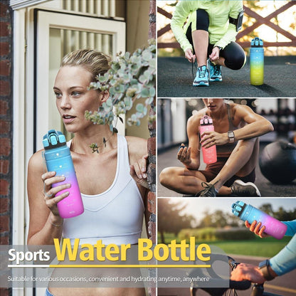 Sport Trinkflasche 700ml Kinder Auslaufsicher BPA-frei Zeitmarkierung