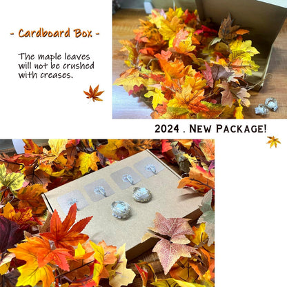 Herbstgirlande Ahornblatt Blätter LED Lichterkette 180cm