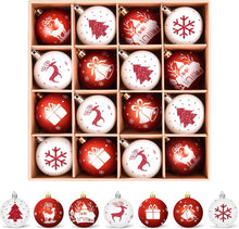 Weihnachtskugeln Set 16 Stücke Christbaumkugeln weiß rot