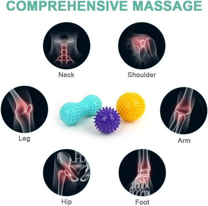 URAQT 3er Set Massagebälle Faszienball Igelball Spiked Massage Ball Hart