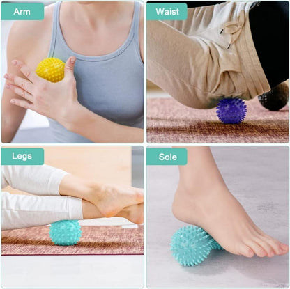 3er Set Faszienmassagebälle Igelball mit Noppen Massagebälle Hart