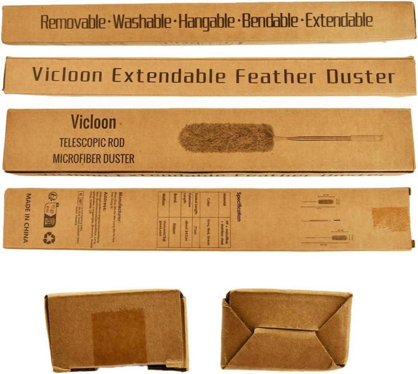 Staubwedel Teleskop Mikrofaser 243cm Edelstahl Stange waschbar biegbare Eckbesen