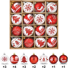 Christbaumkugeln Set Rot Weiß 16 Stück 6CM Weihnachtsdeko Aussen Innen