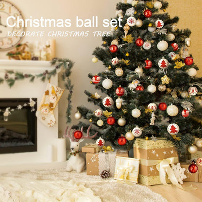 Weihnachtskugeln Set Rot Weiß Christbaumkugeln 16-tlg. 6CM Bruchsicher