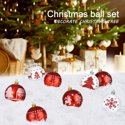 Weihnachtskugeln Set Rot Weiß 16 Stücke 6CM Christbaumkugeln