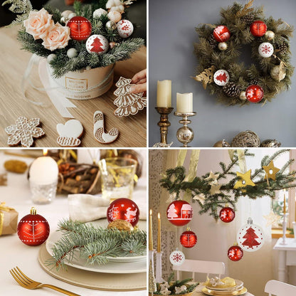 Weihnachtskugeln Set Rot Weiß Christbaumkugeln 16-tlg. 6CM Bruchsicher