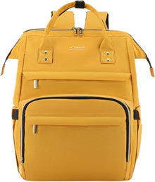 15,6 Zoll Wasserdichter Laptoprucksack Gelb USB Ladeanschluss