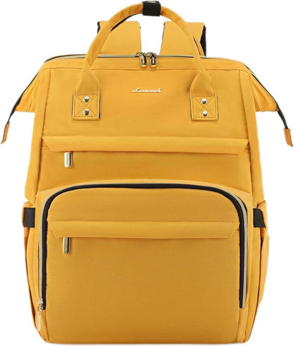 15,6 Zoll Wasserdichter Laptoprucksack Gelb USB Ladeanschluss